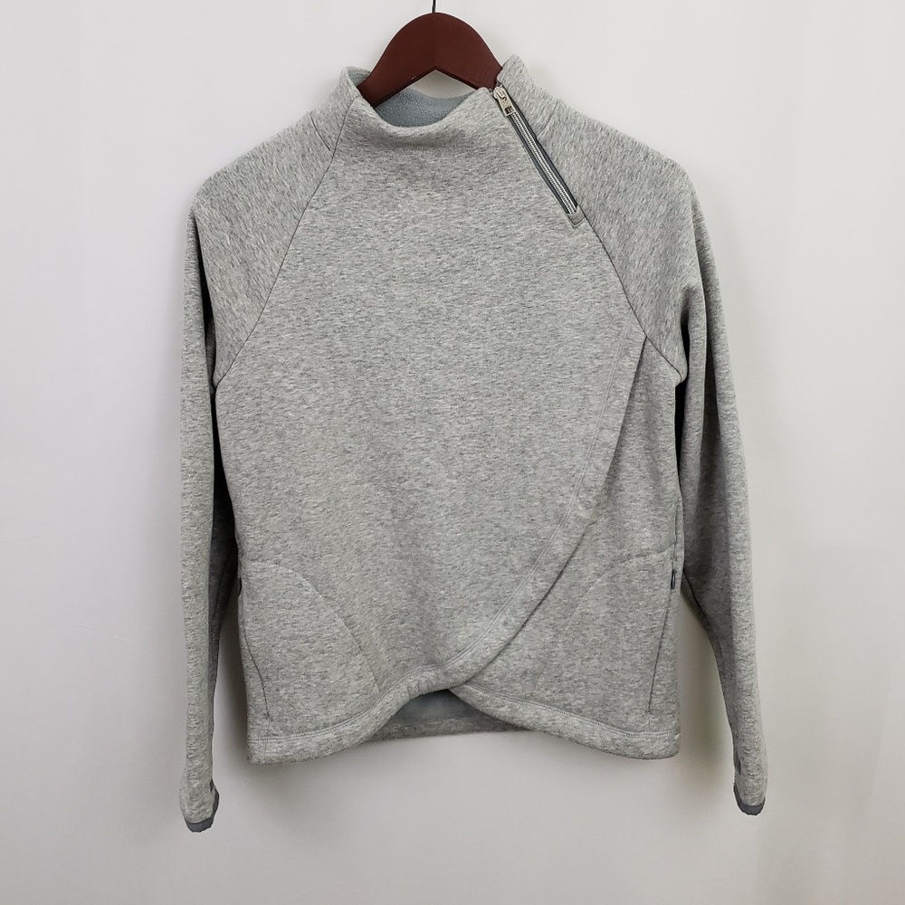 Athelta Girl Crazy Cozy Wrap Sweatshirt Gray XL